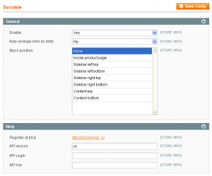 Sociable Extension Settings