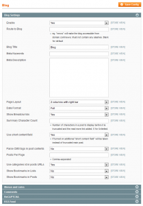 Blog Settings