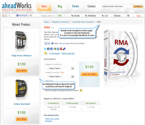Breadcrumb navigation for SEO