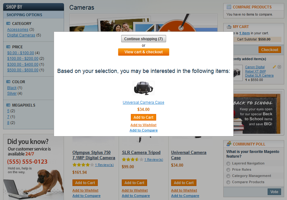 Customized pop-up