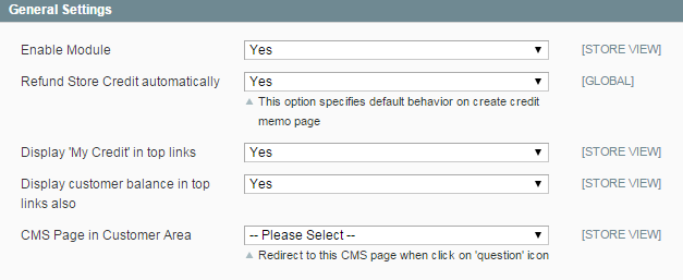 Magento General Settings
