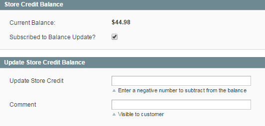 Individual Magento Store Credit Update