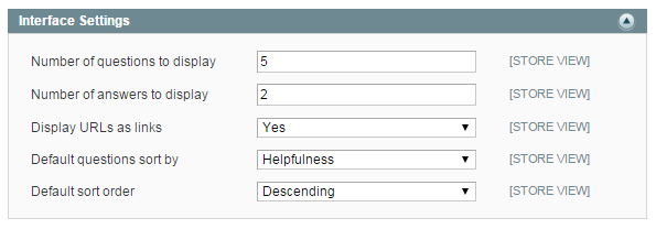 Interface Settings Interface Settings