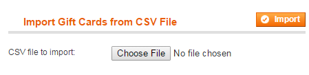 Import Gift Cards Functionality
