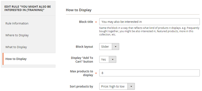The How to Display Section