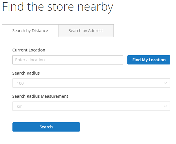 Store Locator Search Options Store Locator Search Options
