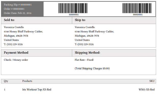 Packing Slips with Barcodes Packing Slips with Barcodes
