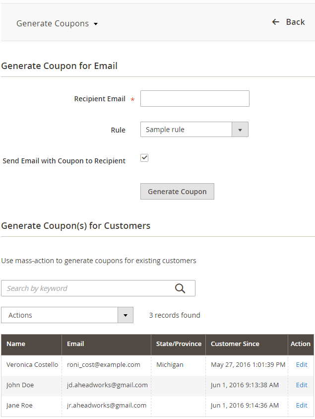 Coupon Codes Generation