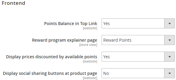 Frontend Settings