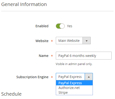 Subscription Engine Option Subscription Engine Option