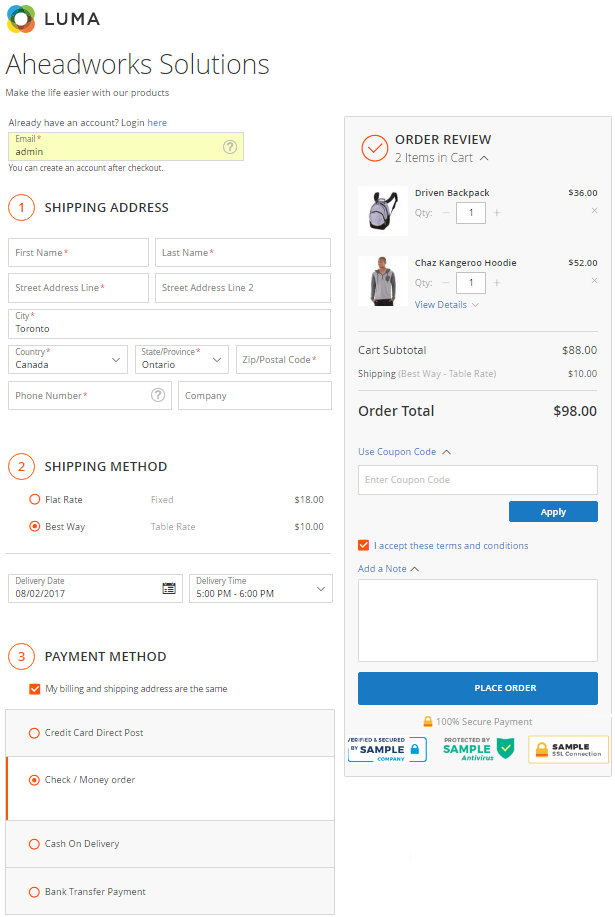 Smart One Step Checkout Frontend Smart One Step Checkout Frontend