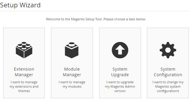 Magento 2 Setup Wizard