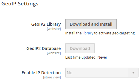 GeoIP Functionality Configuration