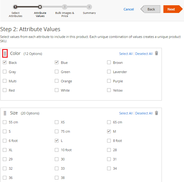 The Attribute Values Selection Stage