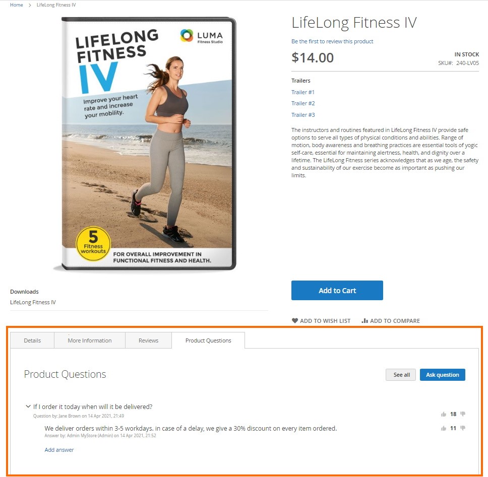 product page look