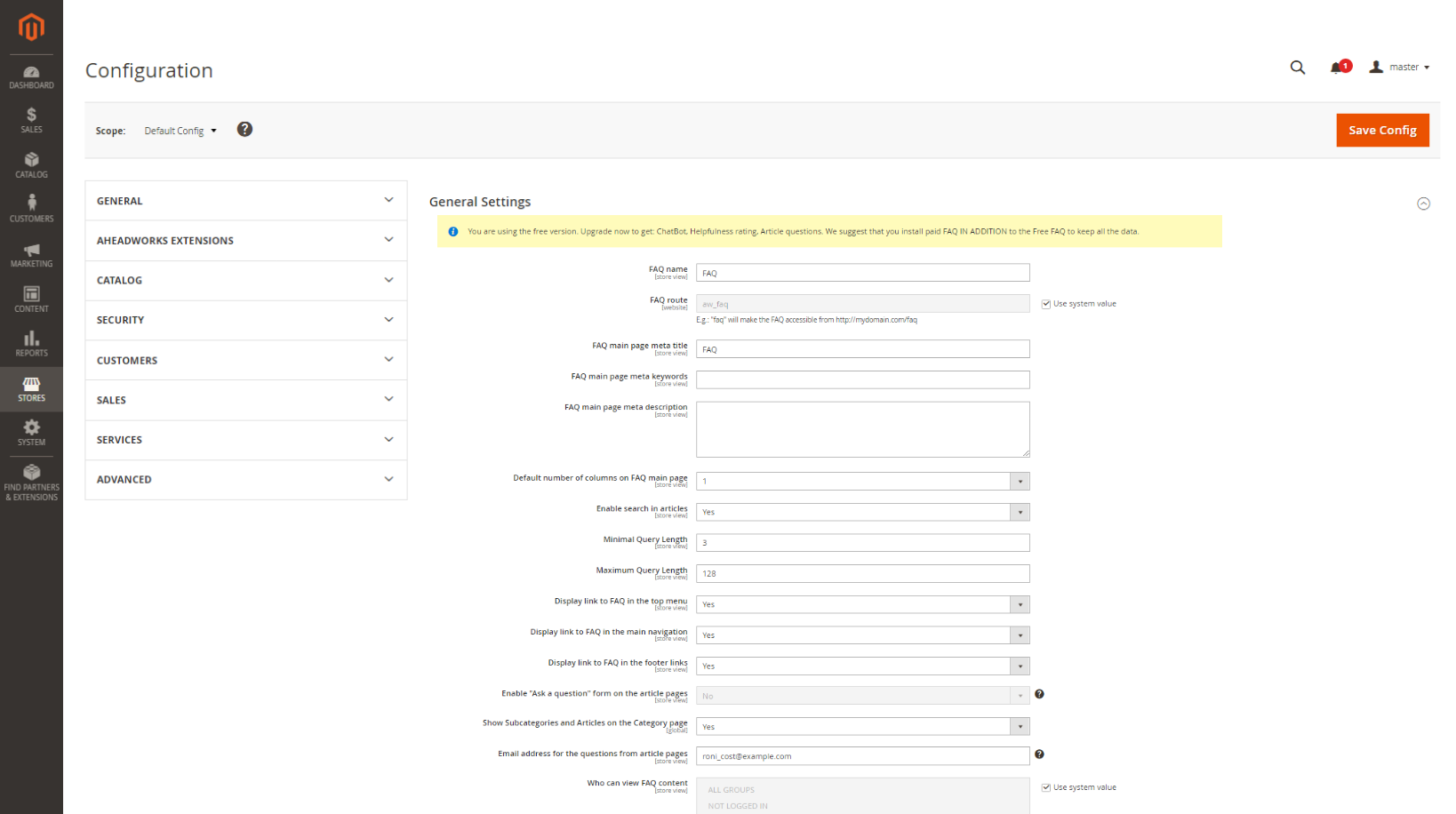create FAQ page on Magento 2