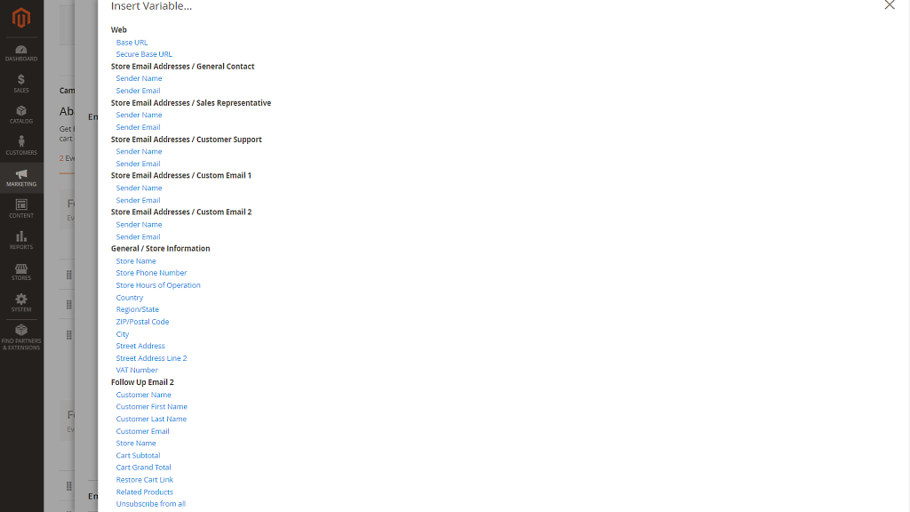 Email Variables | Follow Up Email for Magento 2