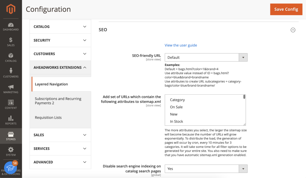 SEO Settings | Layered Navigation for Magento 2