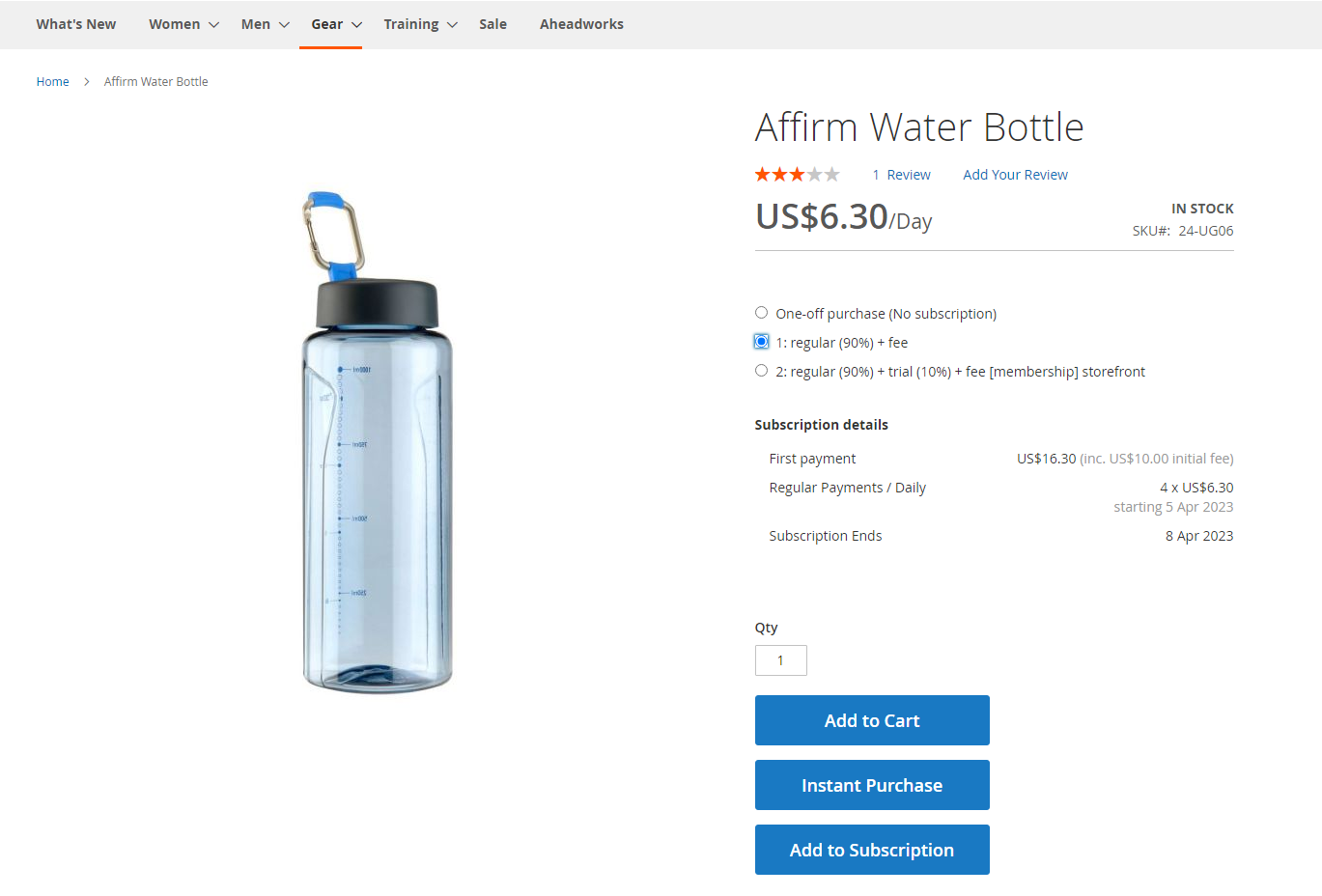 Add product to subscription magento 2