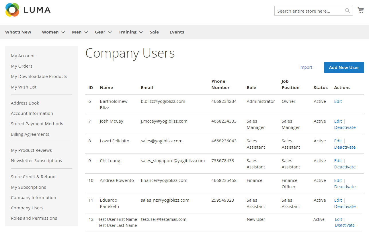 Company Users | Company Accounts for Magento 2