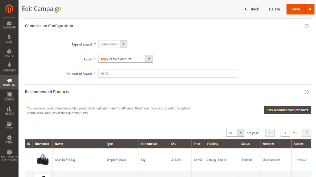 Commission Configuration | Affiliate for Magento 2