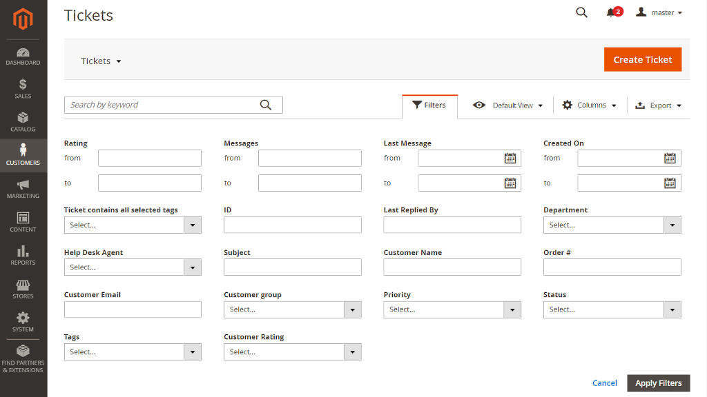 HDU filterring by tags | Help Desk Ultimate for Magento 2